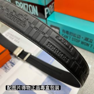 Replica Hermes Belt Black And Silver