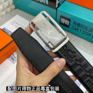 Replica Hermes Belt Black And Silver