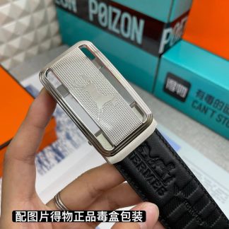 Replica Hermes Belt Black And Silver