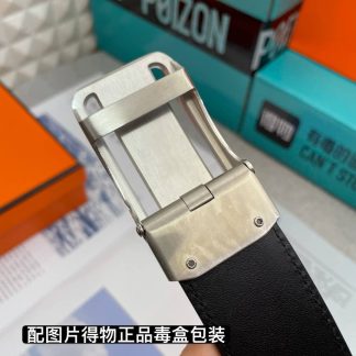 Replica Hermes Belt Black And Silver