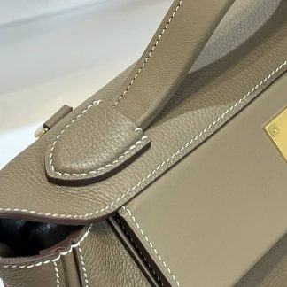 Replica Hermes 24 24 29 Leather Gold Buckle Handle Shoulder Bag