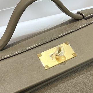 Replica Hermes 24 24 29 Leather Gold Buckle Handle Shoulder Bag