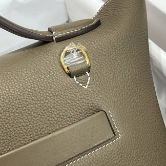 Replica Hermes 24 24 29 Leather Gold Buckle Handle Shoulder Bag