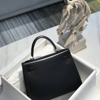 Replica Hermes Black Swift Kelly 28 Bag