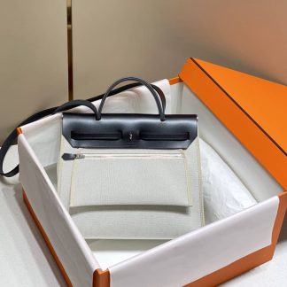 Replica Hermes Herbag Zip 31 Canvas Leather Bag
