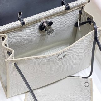 Replica Hermes Herbag Zip 31 Canvas Leather Bag