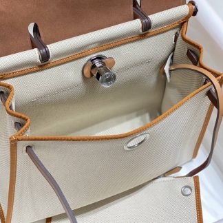 Replica Hermes Herbag Zip 31 Canvas Leather Bag
