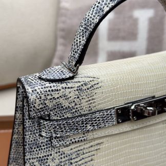 Replica Hermes Mini Kelly Lizard Leather Bag