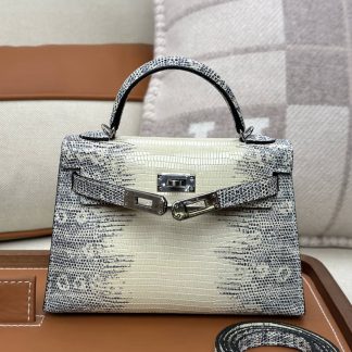 Replica Hermes Mini Kelly Lizard Leather Bag