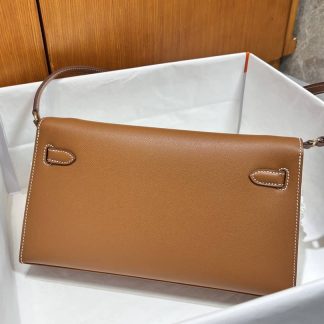 Replica Hermes Kelly Elan Madame Leather Etoupe Bag Size 28