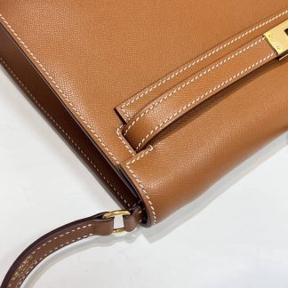 Replica Hermes Kelly Elan Madame Leather Etoupe Bag Size 28