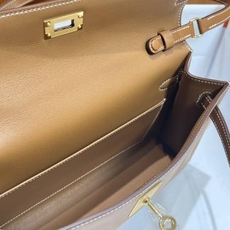 Replica Hermes Kelly Elan Madame Leather Etoupe Bag Size 28