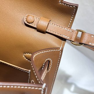 Replica Hermes Kelly Elan Madame Leather Etoupe Bag Size 28