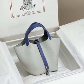 Replica Hermes Picotin Lock 18 Two Tone Clemence Leather Bag