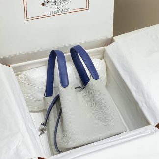 Replica Hermes Picotin Lock 18 Two Tone Clemence Leather Bag