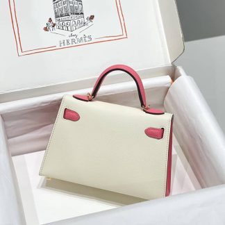 Replica Hermes Kelly Mini Sellier Epsom Leather Bicolor Bag