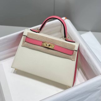 Replica Hermes Kelly Mini Sellier Epsom Leather Bicolor Bag