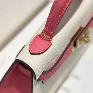 Replica Hermes Kelly Mini Sellier Epsom Leather Bicolor Bag
