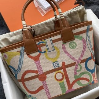 Replica Hermes Steeple 25 H Plume Canvas Clic Clac Panoplie Equestre Bag