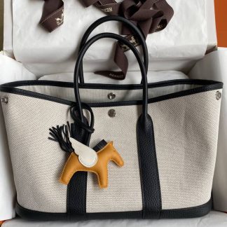 Replica Hermes Garden Party 30 Toile Leather Bag