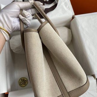Replica Hermes Garden Party 30 Toile Leather Bag