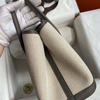 Replica Hermes Garden Party 30 Toile Leather Bag