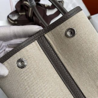 Replica Hermes Garden Party 30 Toile Leather Bag