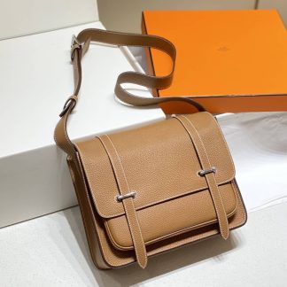 Replica Hermes Steve Clemence Leather Messenger Bag
