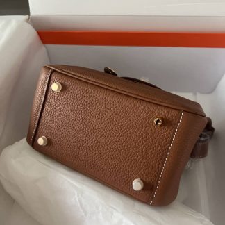 Replica Hermes Lindy Mini Etoupe Taurillon Clemence Bag Size 19