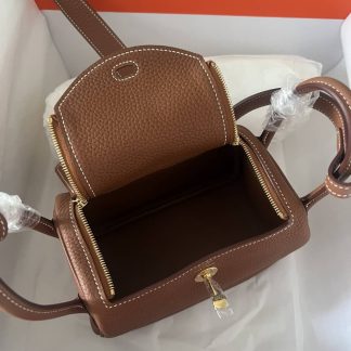 Replica Hermes Lindy Mini Etoupe Taurillon Clemence Bag Size 19