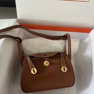 Replica Hermes Lindy Mini Etoupe Taurillon Clemence Bag Size 19
