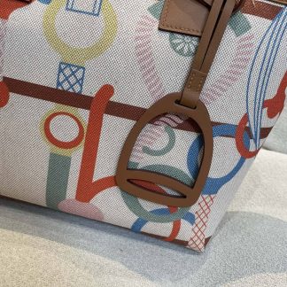 Replica Hermes Steeple 25 Canvas Leather Tote Bag
