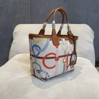 Replica Hermes Steeple 25 Canvas Leather Tote Bag