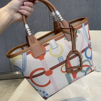 Replica Hermes Steeple 25 Canvas Leather Tote Bag
