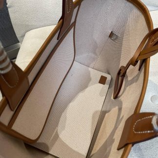 Replica Hermes Steeple 25 Canvas Leather Tote Bag