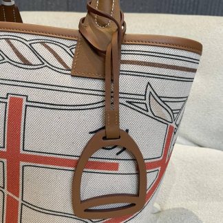 Replica Hermes Steeple 25 Canvas Leather Tote Bag