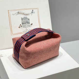 Replica Hermes Wool Medium Bride-A-Brac H Natte Pouch