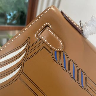 Replica Hermes Kelly 28 Vintage Print Limited Edition Tote Bag