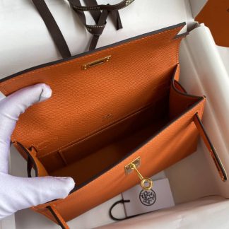Replica Hermes Epsom Leather Kelly Pochette