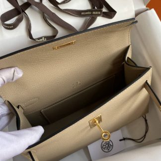 Replica Hermes Epsom Leather Kelly Pochette