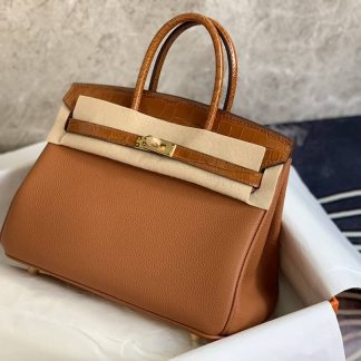 Replica Hermes Touch Birkin 30 Togo Niloticus Crocodile Leather Bag