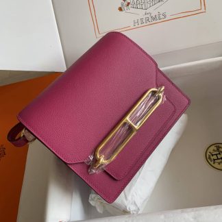 Replica Hermes Mini Roulis 18 Evercolor Leather Shoulder Bag