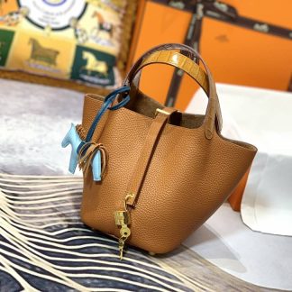 Replica Hermes Picotin Lock 22 Clemence Leather Bag