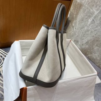 Replica Hermes Garden Party 30 Canvas Leather Bag