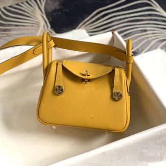 Replica Hermes Lindy Mini Clemence Leather Bag