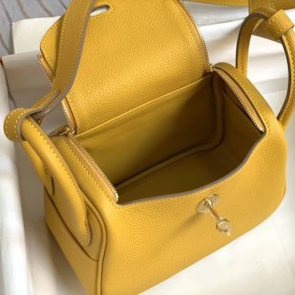 Replica Hermes Lindy Mini Clemence Leather Bag
