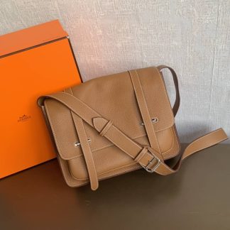 Replica Hermes Steve 35 Clemence Leather Messenger Bag