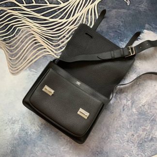 Replica Hermes Steve 35 Clemence Leather Messenger Bag
