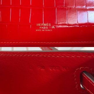 Replica Hermes Kelly Pochette Shiny Alligator Leather Bag