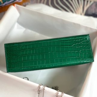 Replica Hermes Kelly Pochette Shiny Alligator Leather Bag